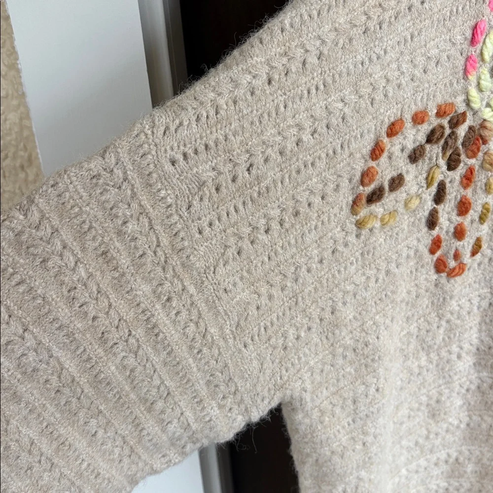 NWT John Mark Wool Blend Embroidered 3/4 Sleeve Mock Neck Sweater 1X Retail $110 - Picture 12 of 13